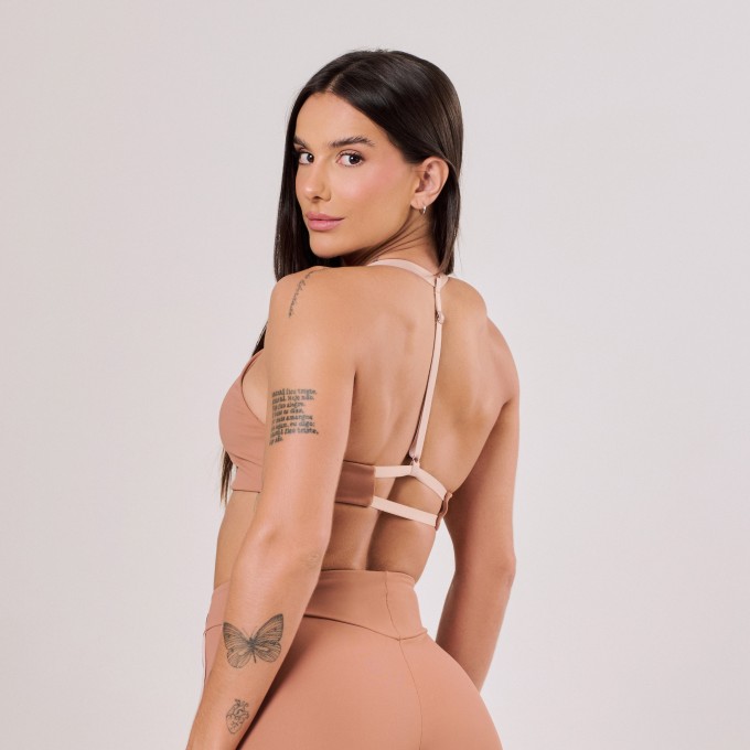 Top Marrom Mocha com Alças de Elástico