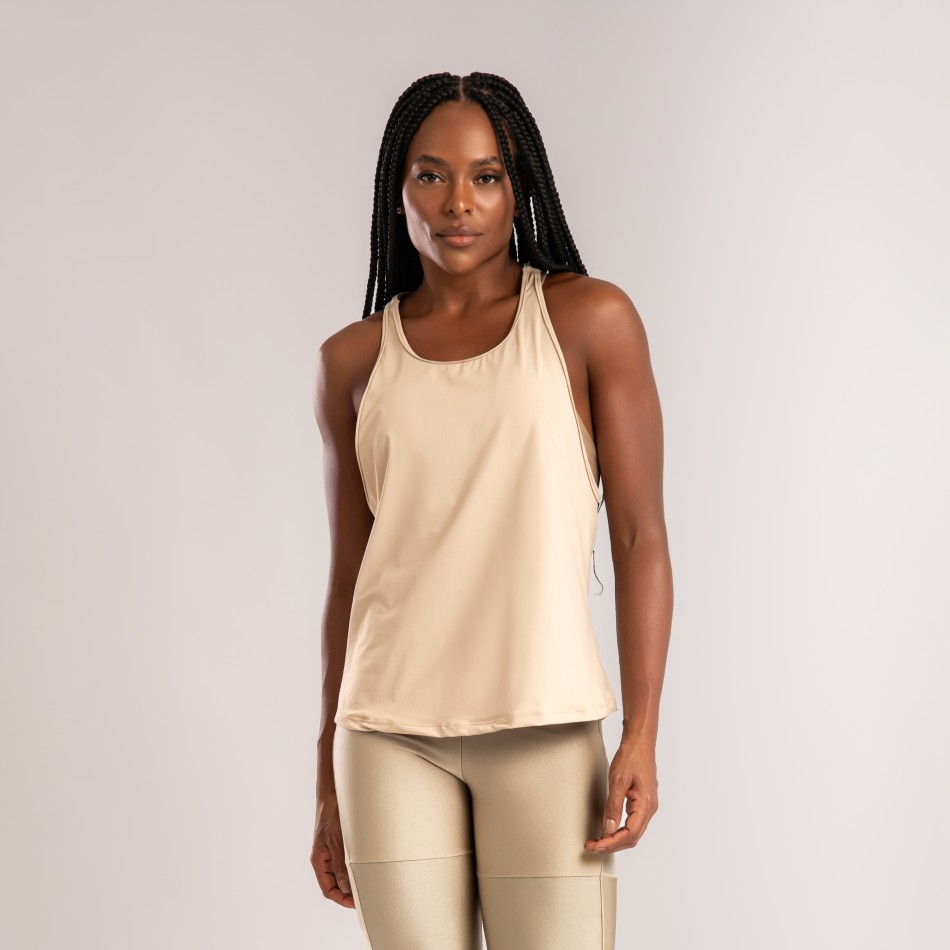 Regata Bege com Detalhe Tule