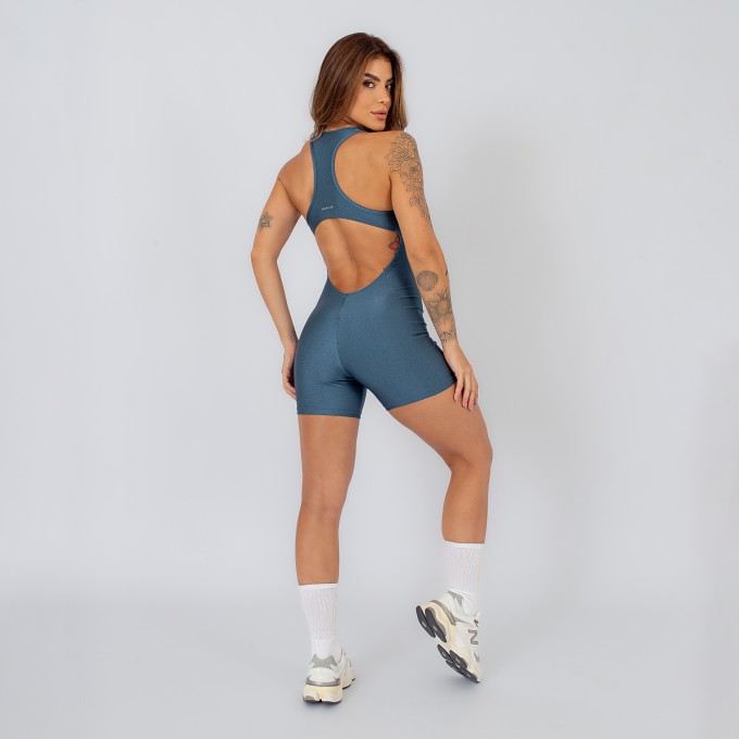 Macaquinho Nadador Azul Porcelana