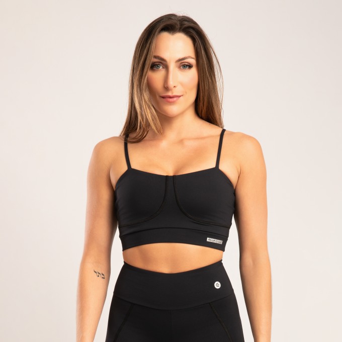 Top Preto com Pesponto