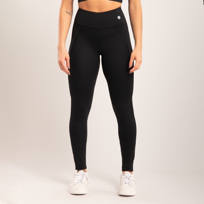 Calça Legging Preta com Pesponto