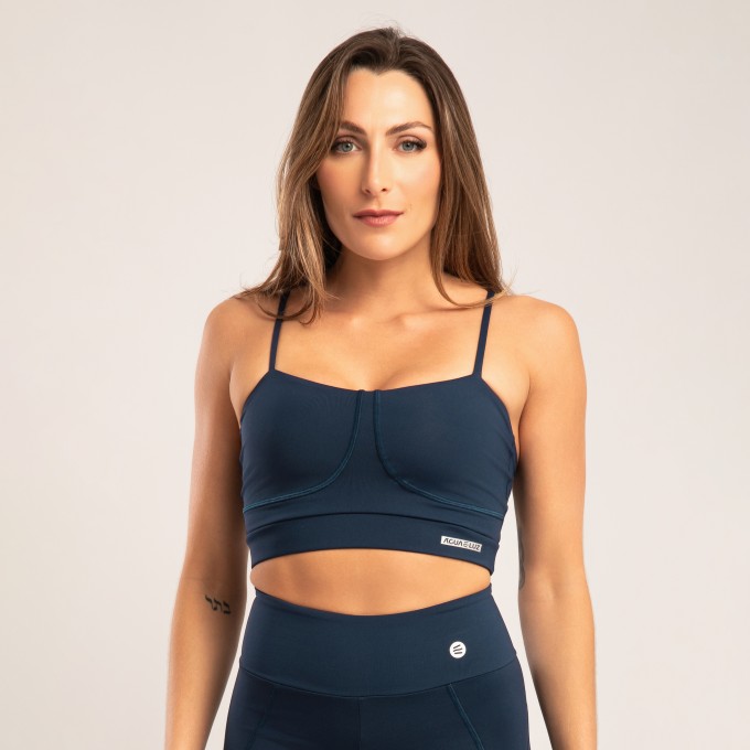 Top Azul Marinho com Pesponto