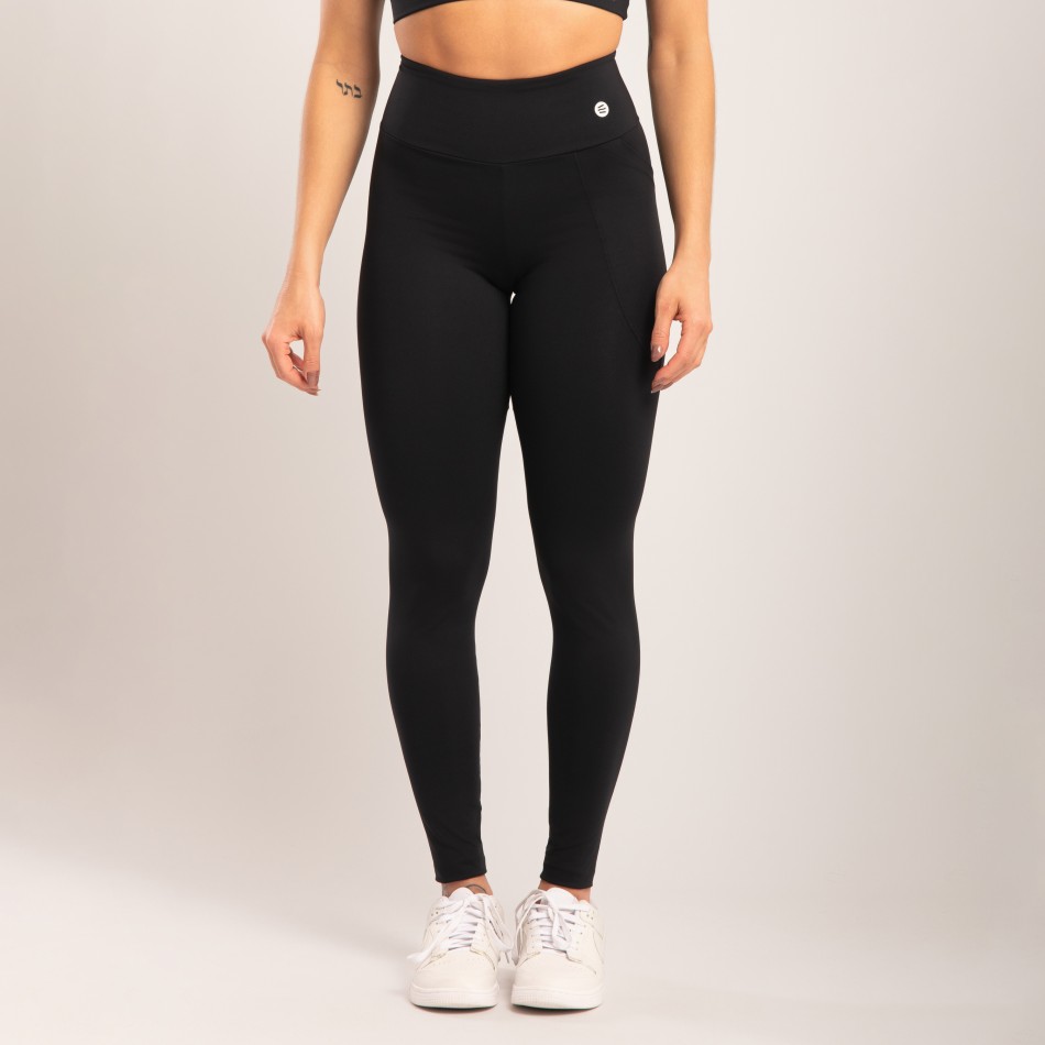 Calça Legging Preta com Bolso Lateral