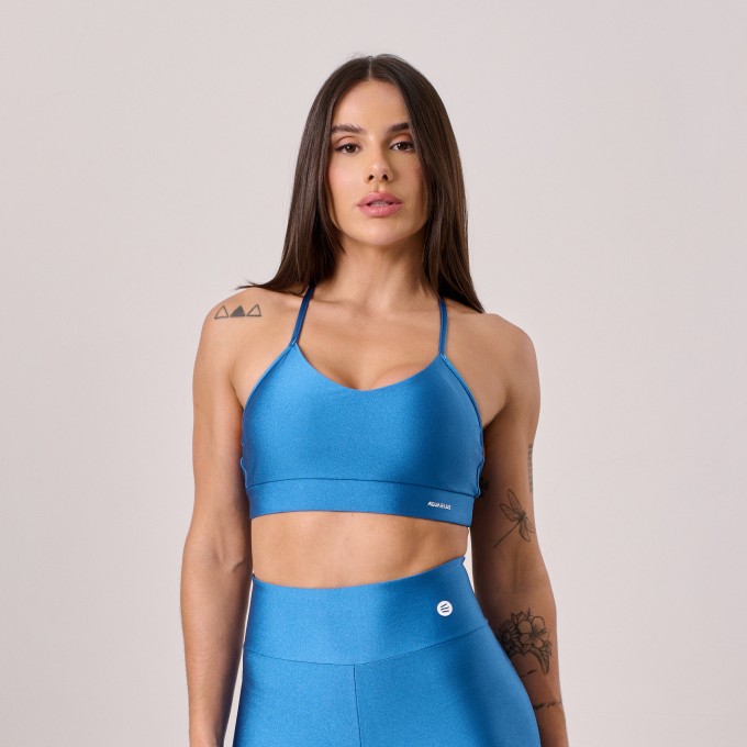 Top Alça Cruzada Azul Oceano