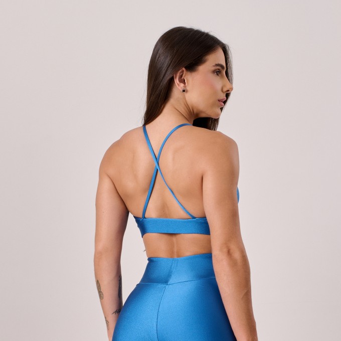 Top Alça Cruzada Azul Oceano