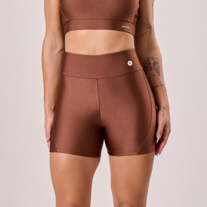 Short com Recorte Marrom Cocoa