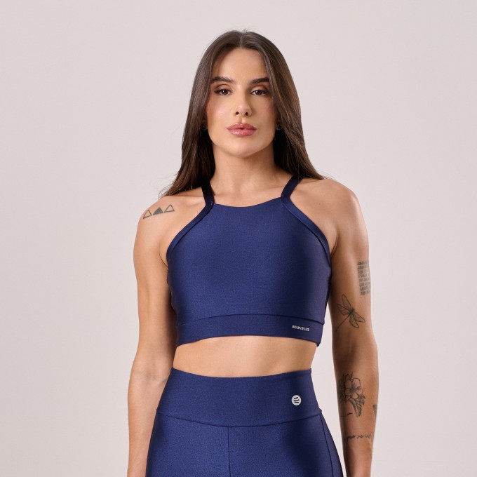 Top Frente Única azul Marinho