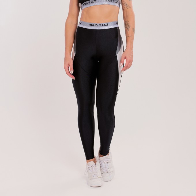 Calça legging Preta com Elástico Personalizado