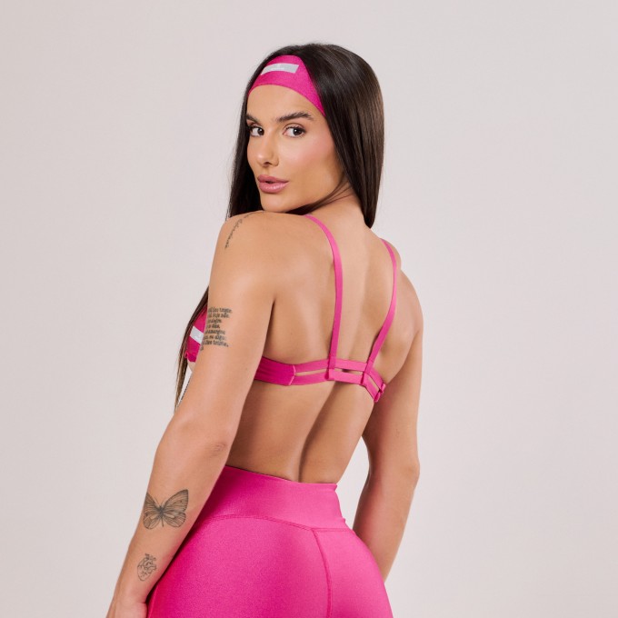Top Rosa vibrante com Alças de Elástico
