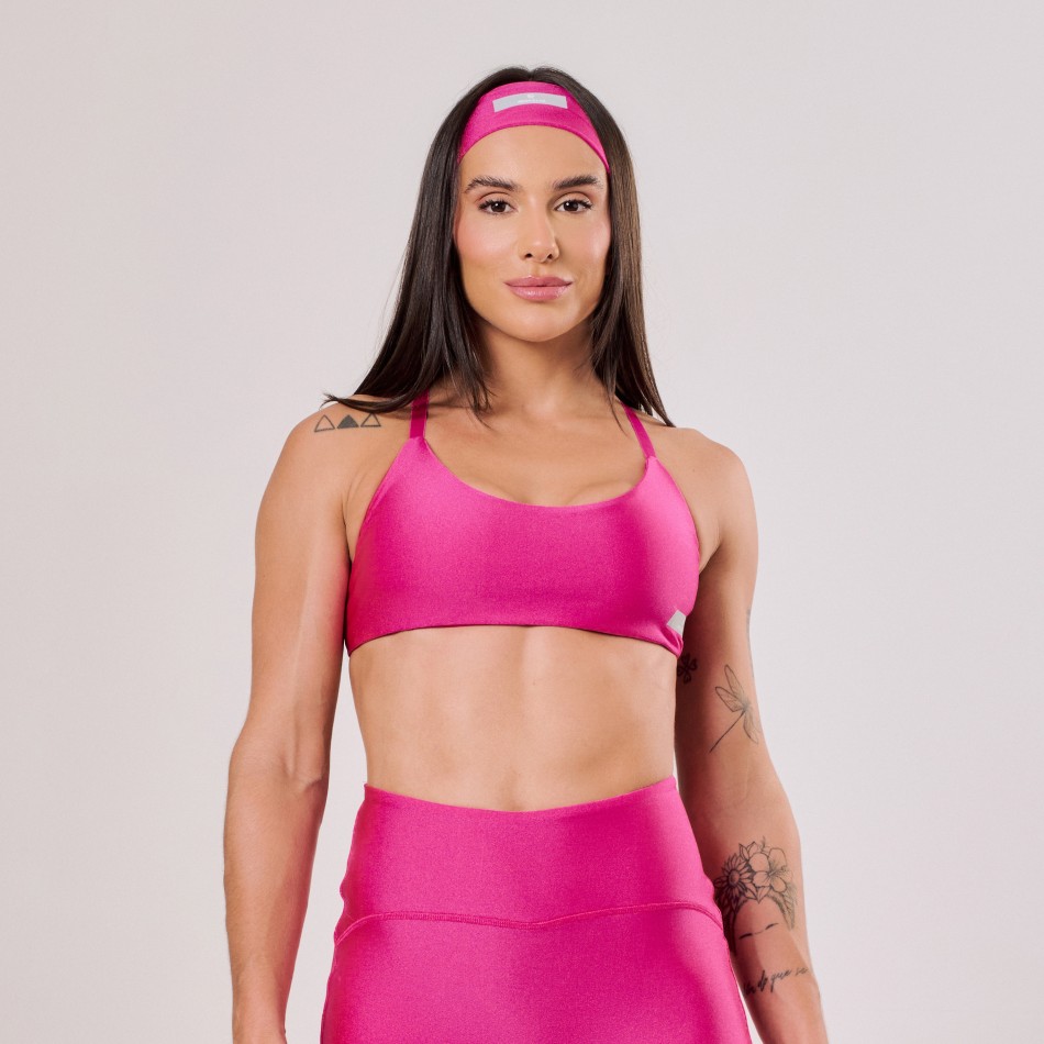 Top Rosa vibrante com Alças de Elástico