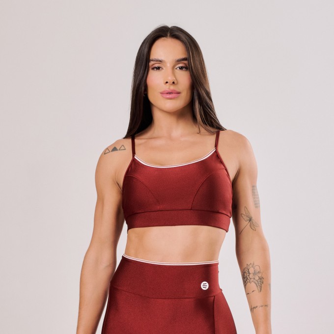 Top Cobre com Detalhe Off White