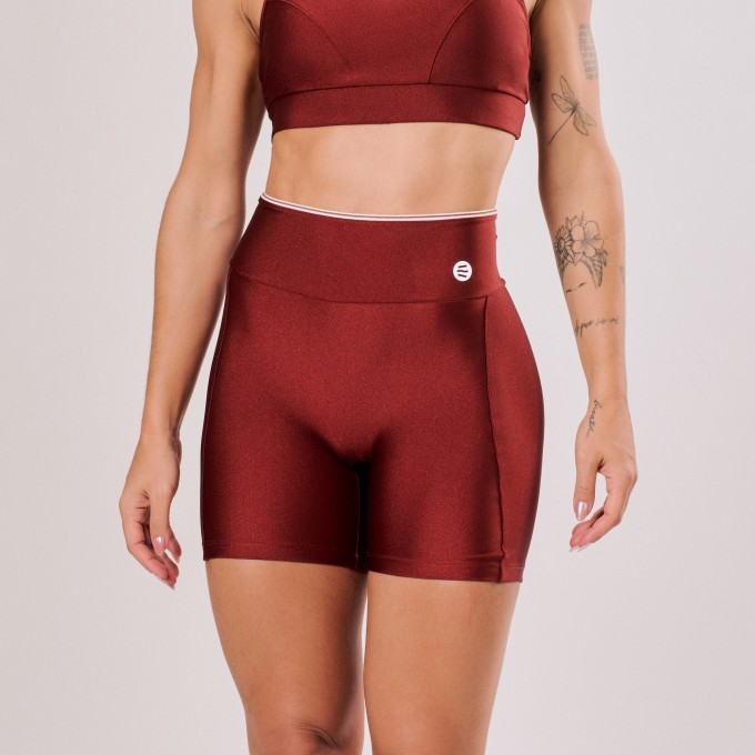 Short Cobre com Detalhe Off White