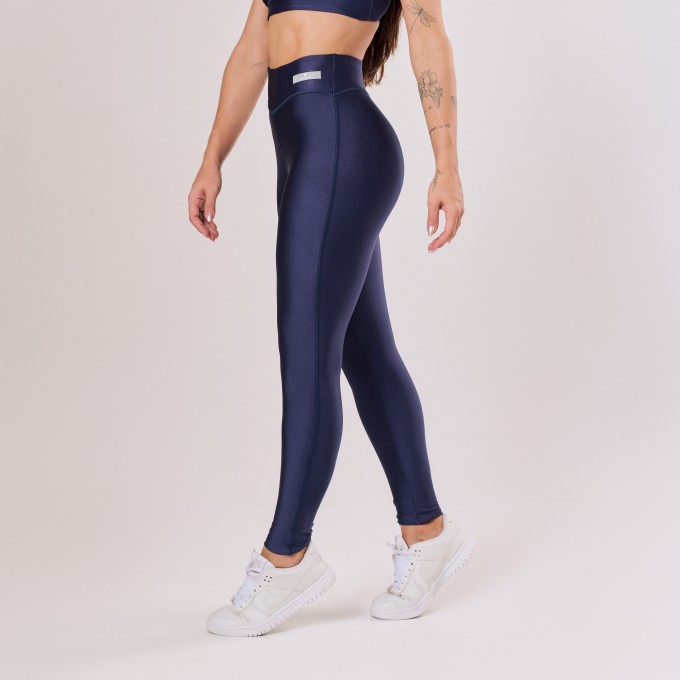 Calça Legging Azul Marinho com Pesponto