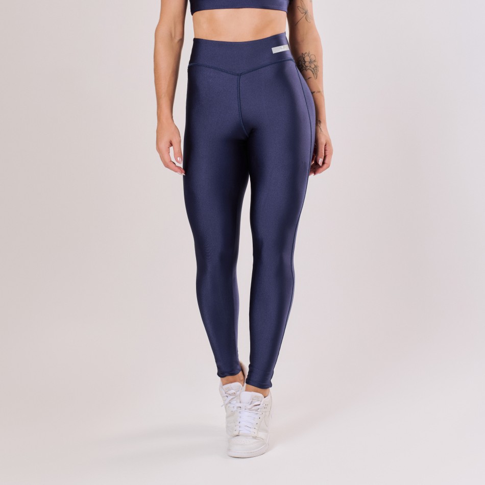 Calça Legging Azul Marinho com Pesponto