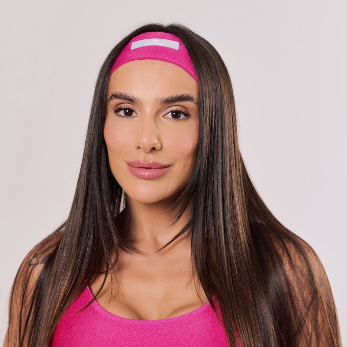 Faixa de Cabelo Esportiva Rosa Vibrante