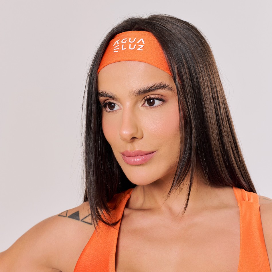 Faixa de Cabelo Esportiva Laranja Cítrico