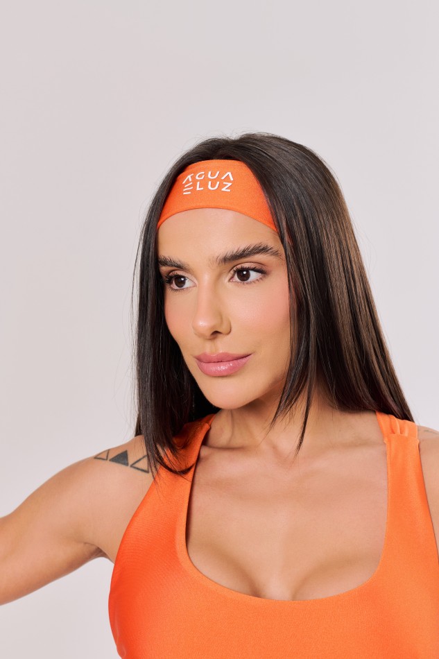 Faixa de Cabelo Esportiva Laranja Cítrico