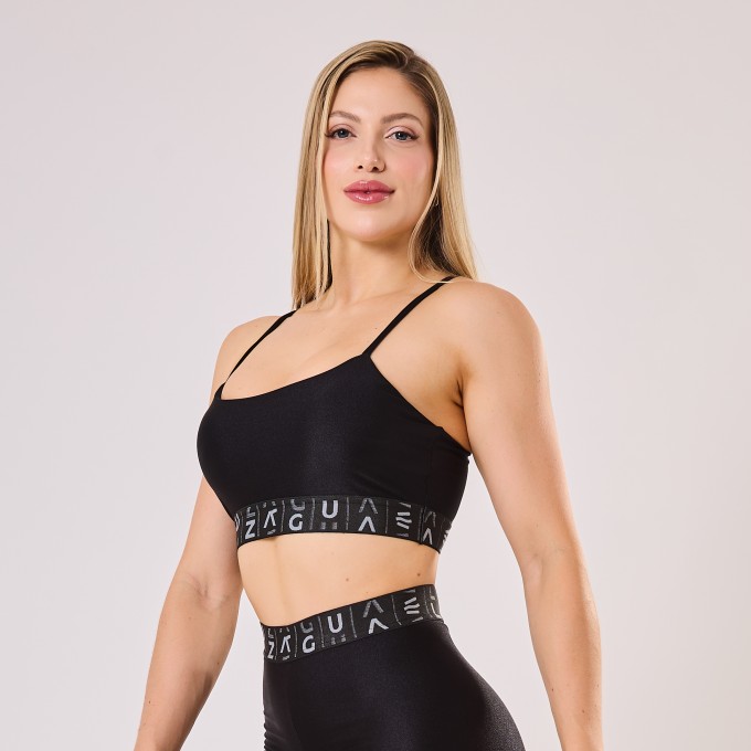 Top Preto com Elástico Personalizado