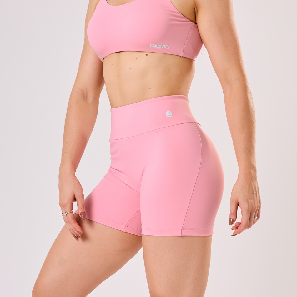 Short Básico sem Costura Rosa Bebê