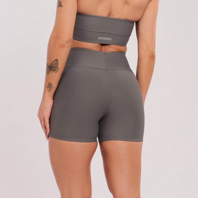 Short Básico Sem Costura Cinza Urbano