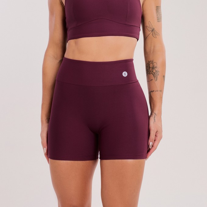 Short Básico Sem Costura Vinho Rubi