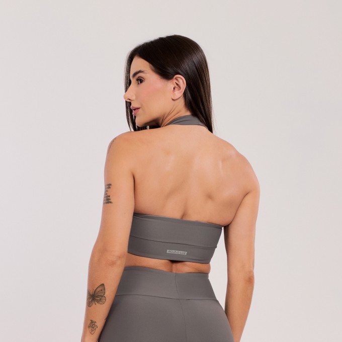 Top Decote Reto Cinza Urbano