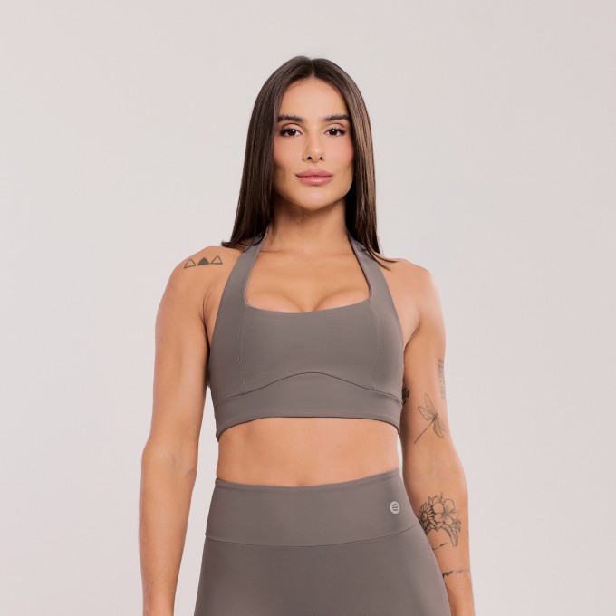 Top Decote Reto Cinza Urbano