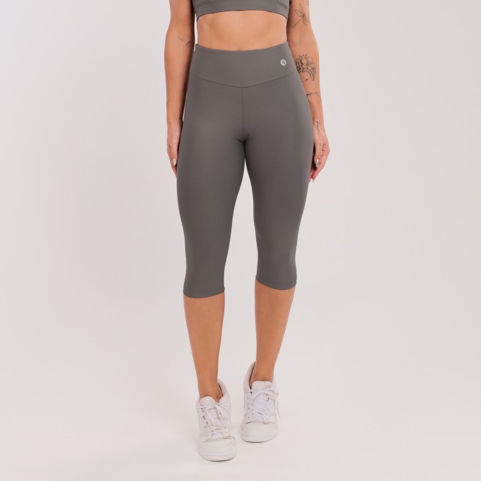 Calça Legging Corsário Básica Cinza Urbano