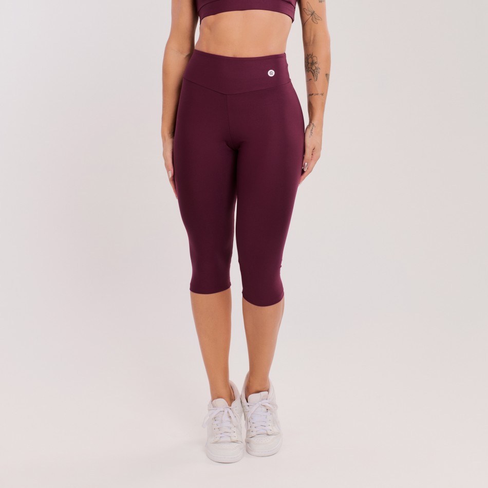 Calça Legging Corsário Básica Vinho Rubi