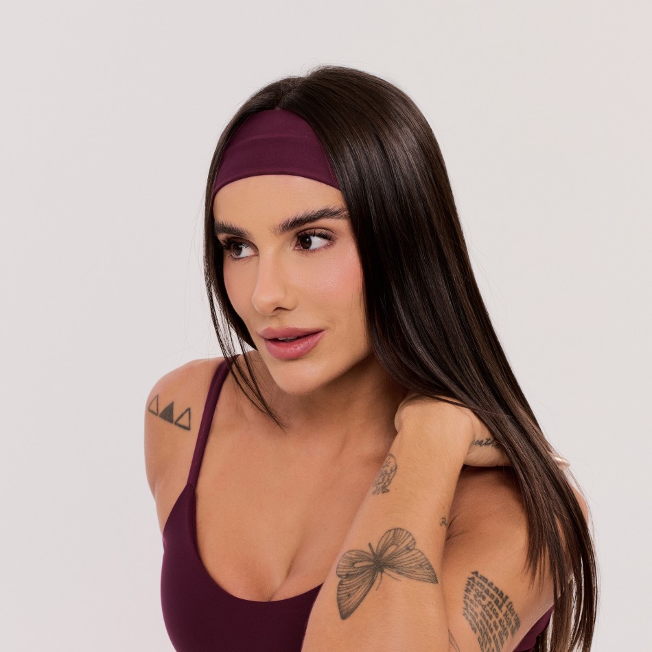 Faixa de Cabelo Esportiva Vinho Rubi