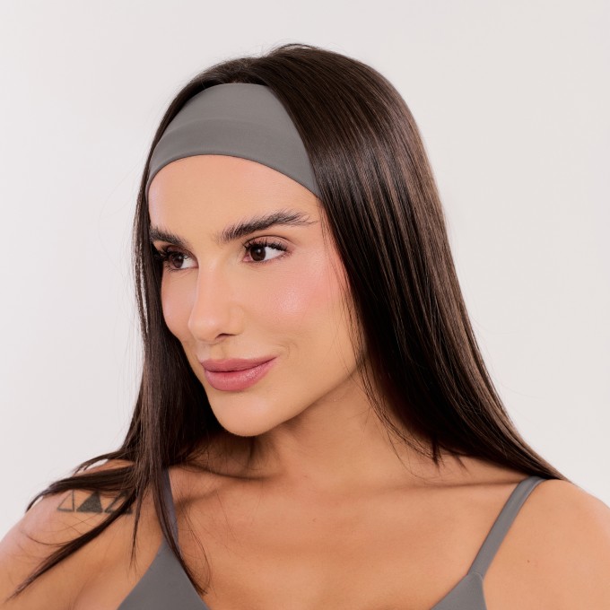 Faixa de Cabelo Esportiva Cinza Urbano