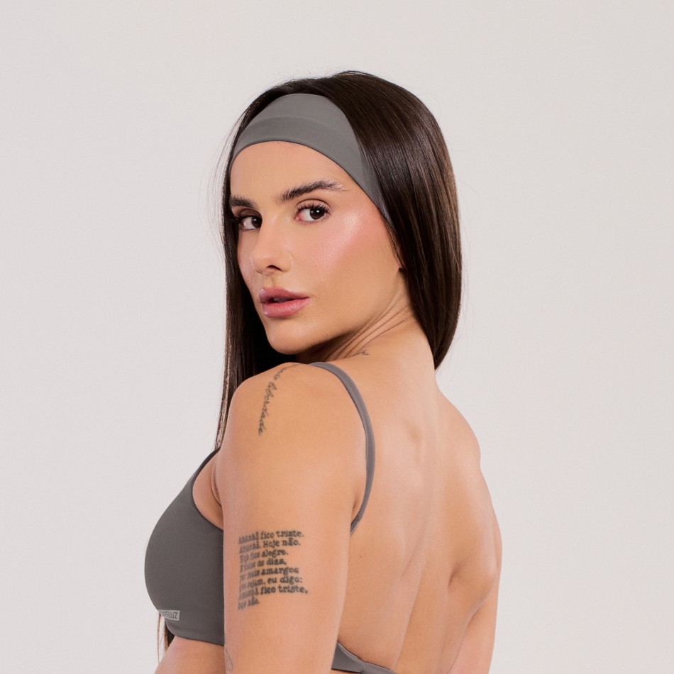 Faixa de Cabelo Esportiva Cinza Urbano