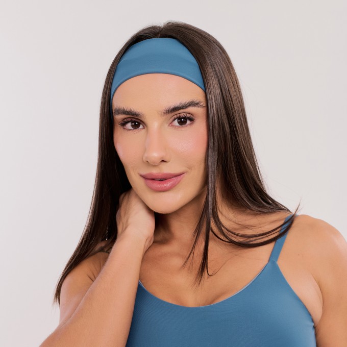 Faixa de Cabelo Esportiva Azul Safira