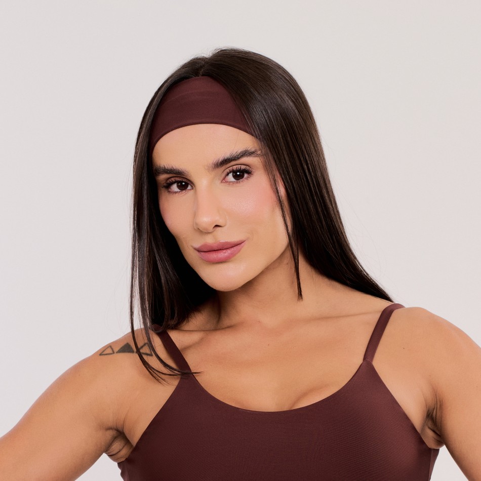 Faixa de Cabelo Esportiva Marrom