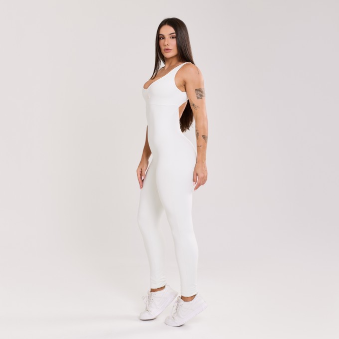 Macacão Alças Largas com costas decotadas Off white