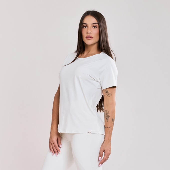 Blusa de manga Curta Off White
