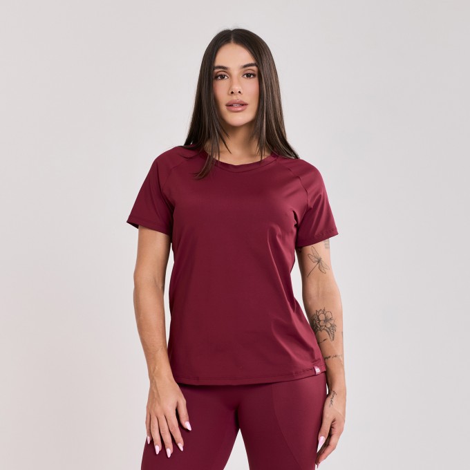 Blusa de manga Curta Vinho Bordô
