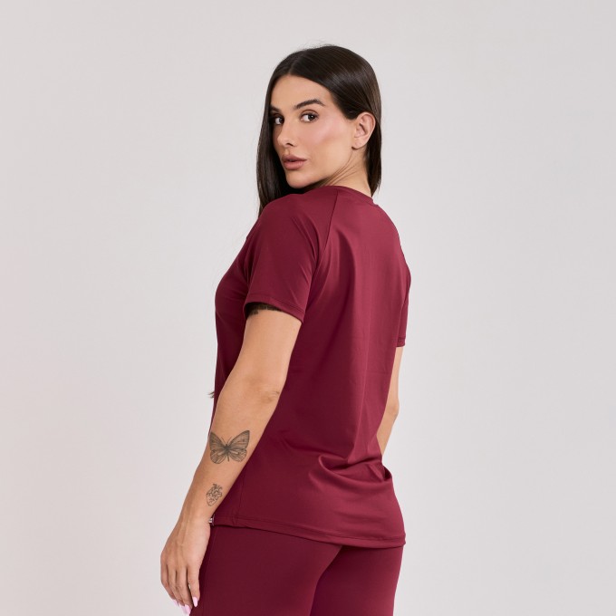 Blusa de manga Curta Vinho Bordô