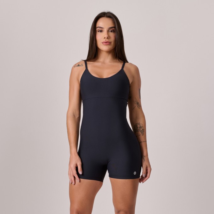 Macaquinho Básico Sem Costura Preto