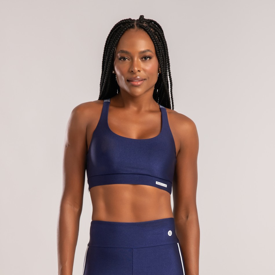 Top  Sustentação Alça Dupla Azul Marinho