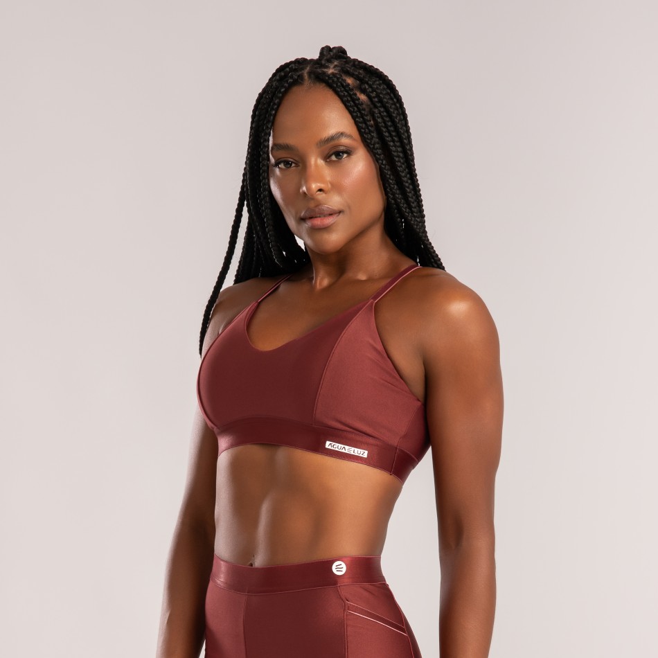 Top Triângulo com Alça de Elástico Marsala