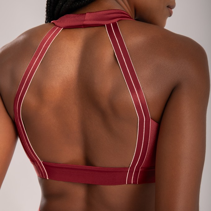 Top Franzido com Detalhe em Elástico Vermelho Desejo