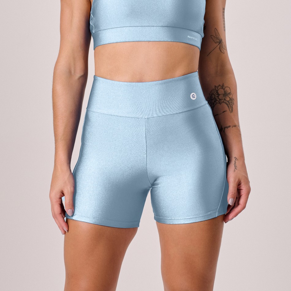 Short com Recorte Azul céu