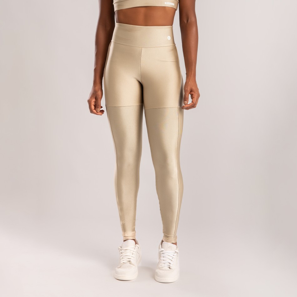 Calça legging Areia com Detalhe Tule
