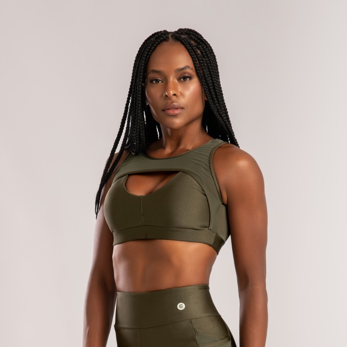 Top Nadador Verde Escuro de Tule